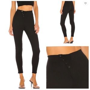 NBD Revolve Black Asymmetric Snap Button Nala Leggings NWT